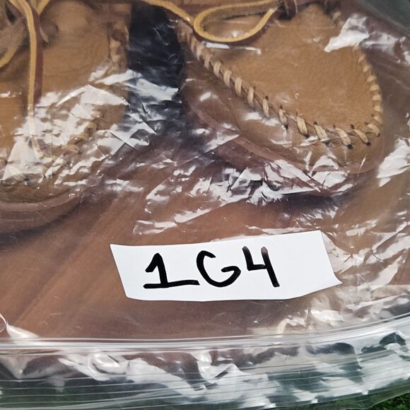 Minnetonka Classic Moosehide Moccasins 8 Shoes Soft Tan Leather Handstitched - Picture 11 of 11